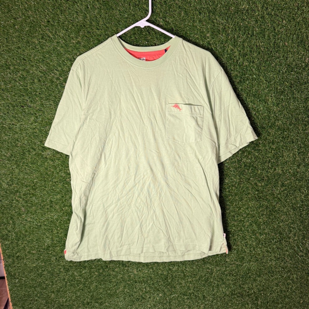 Tommy Bahama Men's Pocket T-Shirt Large Green Short Sleeve Casual Tee